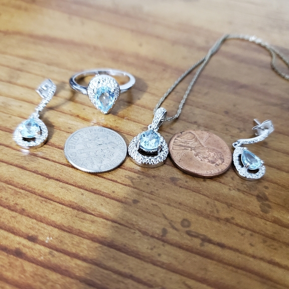 Jewelry - Aquamarine silver plated set REDUCED